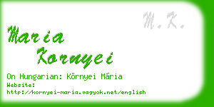 maria kornyei business card